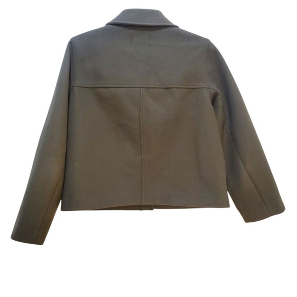 Sam Edelman Olive Green Wool Blend Cropped Jacket Gold Button Detail - Picture 2 of 8